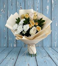 Букет цветов из:  Розы и Хризантемы #REPLACE_PRED# Челюскинский