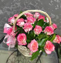 Цветочная композиция из Розы в корзине #REPLACE_PRED# Челюскинский