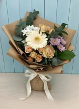 Букет цветов из:  Герберы и Хризантемы в Челюскинский