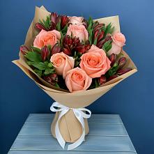 Букет цветов из:  Розы и Альстромерии в Челюскинский