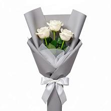 Букет 3 белые розы #REPLACE_PRED# Челюскинский