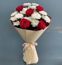 Букет цветов из:  Розы и Хризантемы в Челюскинский