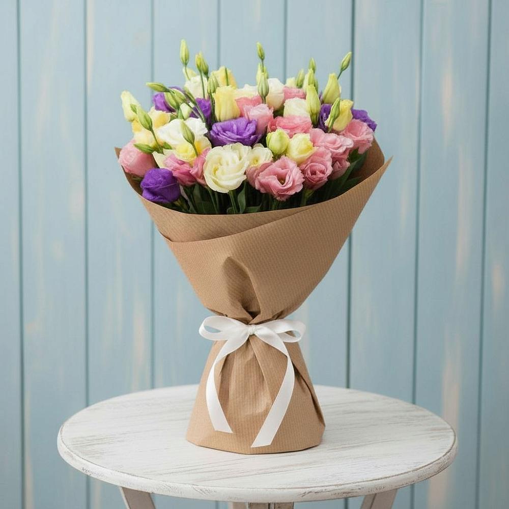 Букет цветов из: Лизиантусы в Челюскинский