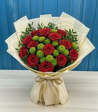 Букет цветов из:  Розы и Хризантемы в Челюскинский