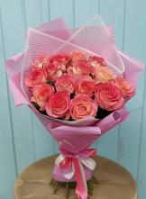 Букет 15 Розовых роз Равель в Челюскинский