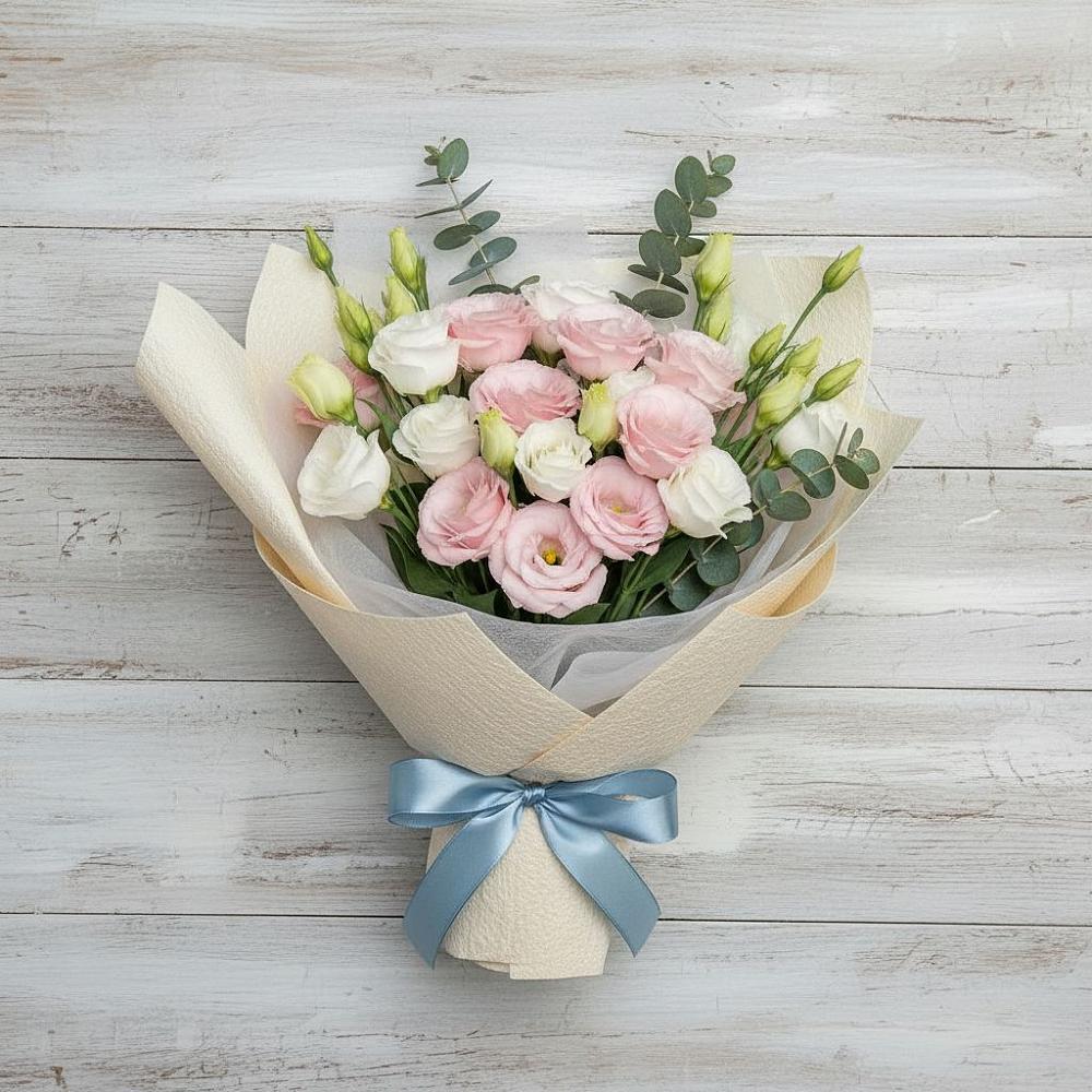 Букет цветов из: Лизиантусы в Челюскинский